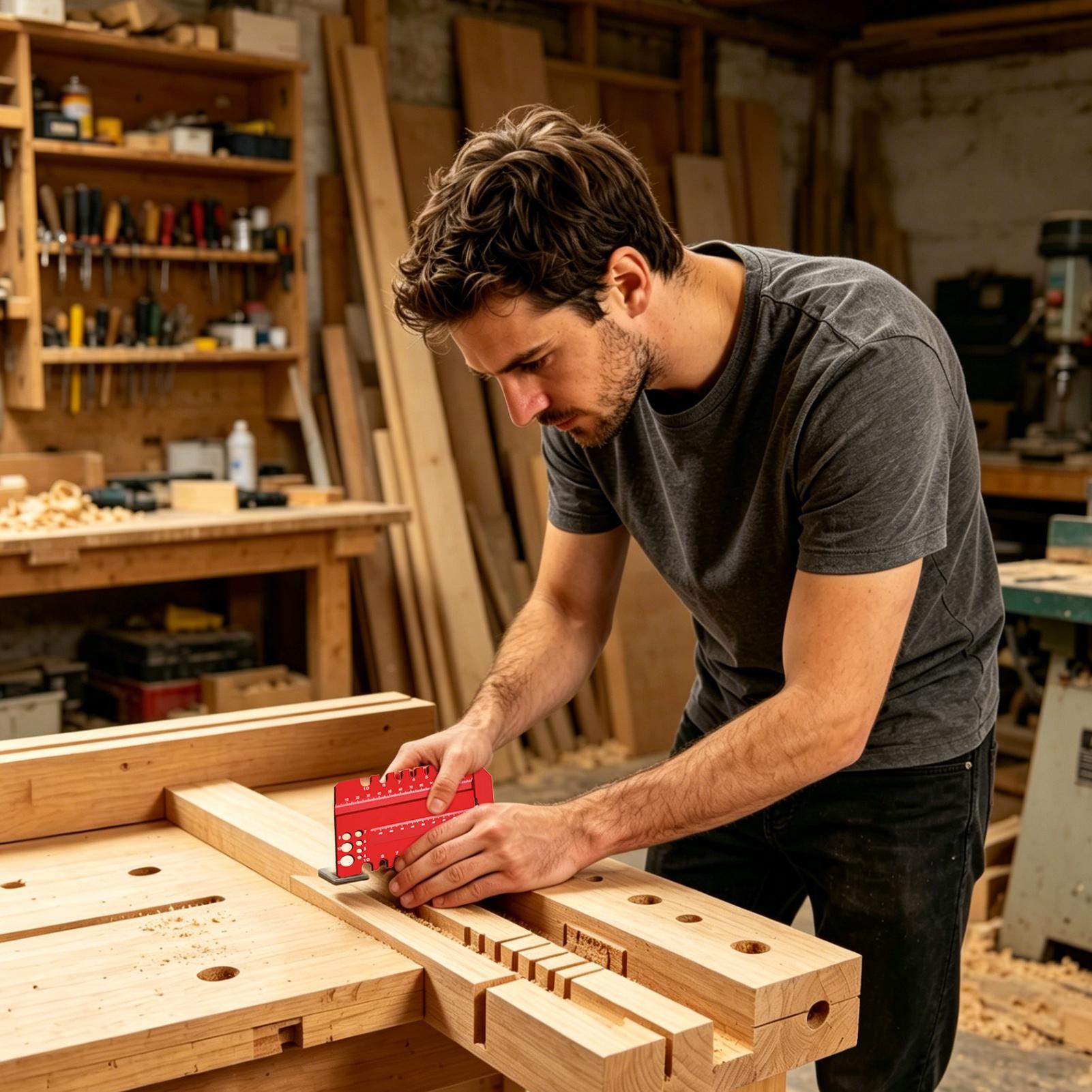 Home Improvement Mark - Bau-Lineale, Markierungslineale, Mortise-Messlehre für Werkstatt, Heimwerken,