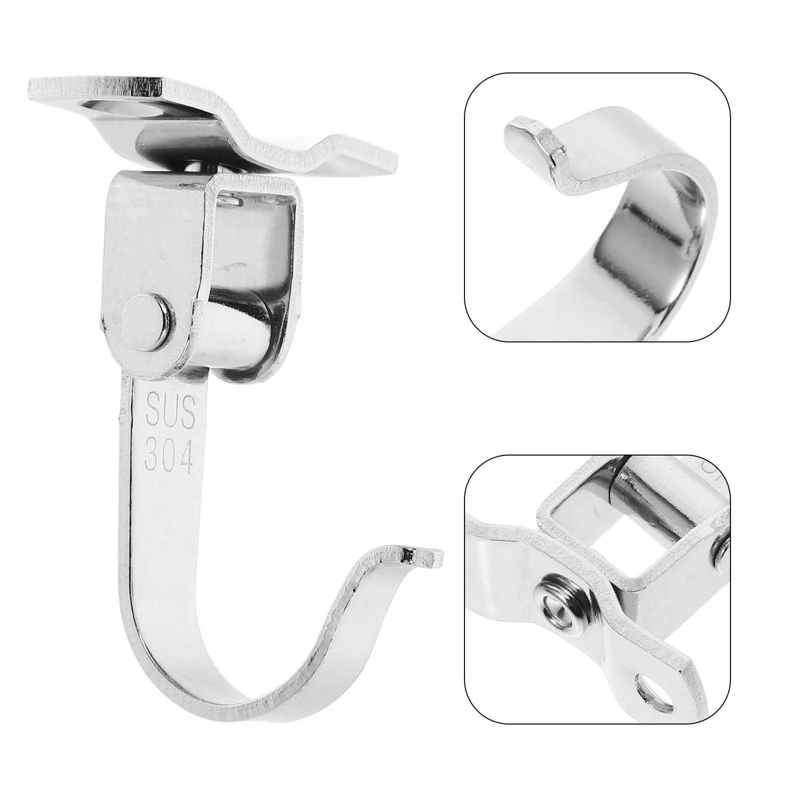 Ceiling Fan Mount - 2 Stück Edelstahl-Deckenhaken, robuste drehbare Halterung
