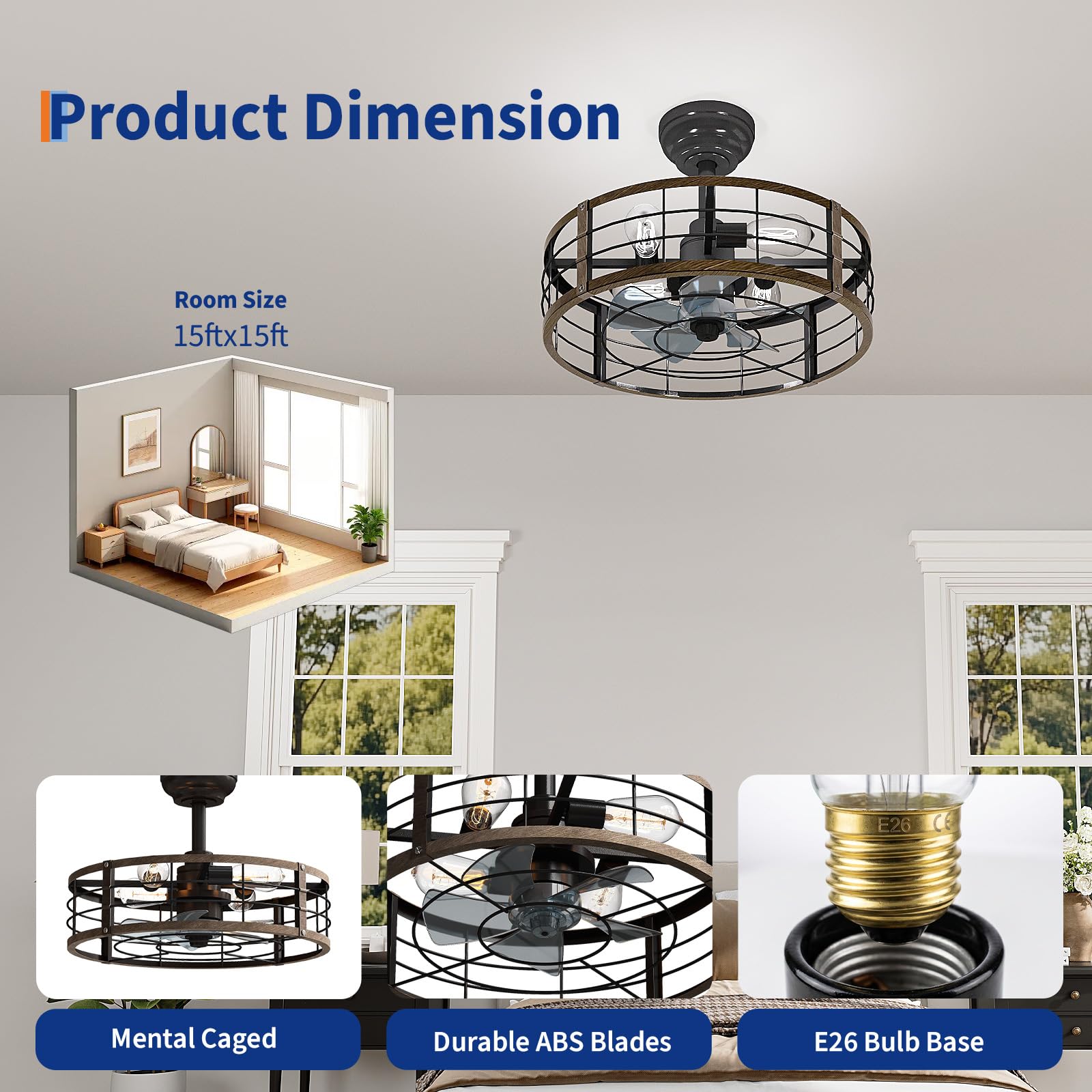 20'' Käfigförmiger Deckenventi – Ceiling Fan Mount Bewertung und Preis
