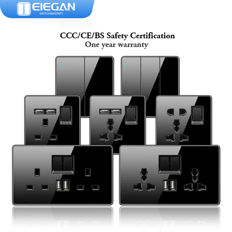 ELEGAN UK-Steckdose, schwarz,  – Home Improvement Uk Bewertung und Preis